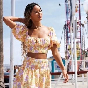 L*Space Oopsie Daisy Printed Jax Skirt,‎ Mini, Elastic Waist, Medium NWT